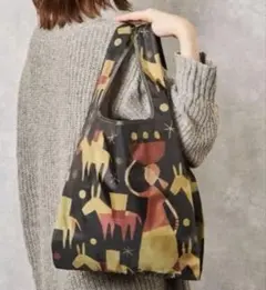 KALDI エコバッグ 動物と人物プリント