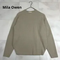 ◆ Mila Owen ミラオーウェン クルーネック 畦編み ニットプルオーバー