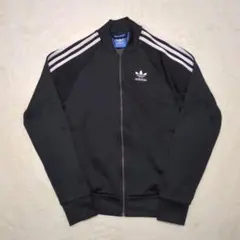 人気 アディダス トラックジャケット ジャージ トレフォイル 3ストライプ 黒