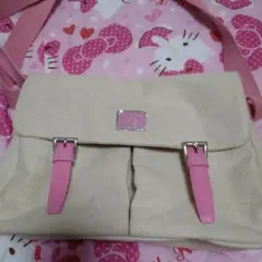 ミニーマウス ショルダーバッグ ベージュ/ピンク
