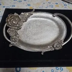 ☆未使用•アンティーク☆ホテルオークラ•銀杏皿/鋳金工芸作家•北村真一