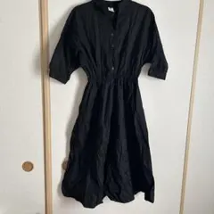 SHEIN ブラック シャツワンピース 五分袖