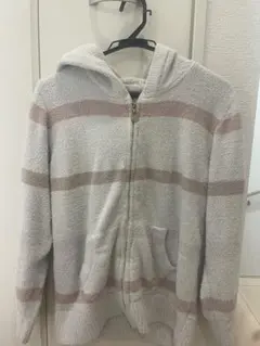 【大人気】ジェラートピケ　ボーダー　パーカー　ピンク　フリーサイズ