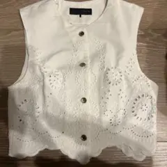 ZARA ベスト　刺繍入りベスト