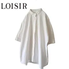 LOISIR ドット柄 麻100% ロングシャツ 羽織り リネン - メルカリ
