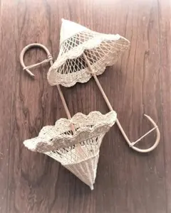 snowーdrop様専用　籐（ラタン）籐編み　花かご　2個組み ⑤