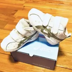 【美品】16.0cm asics スクスク ホワイト ゴールドスニーカー