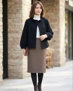 G8104*Ray BEAMS☆レイビームス☆ウールショートジャケット☆黒☆0