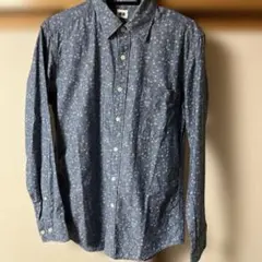 ユニクロ レギュラーカラーシャツ シャンブレー ドット柄 総柄　小花柄　S