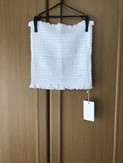 mystic　ブラトップ　チューブトップ　ホワイト　レース　リブ　ミニ