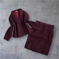 バブリースーツ 毛100% ツイード 短丈 セットアップ 昭和レトロ モダン