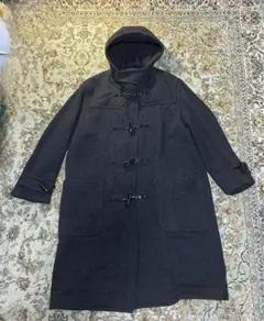 【美品】ダークグレー ダッフルコート yumi katsuraフード付き