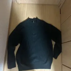 ダークグリーン ハイネックニット