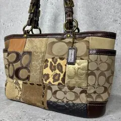 極美品✨ COACH パッチワーク エキゾチック トートバッグ