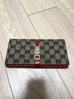 GUCCI グッチ ジャッキー 長財布 赤 GGキャンバス×レザー