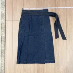 デニムタイトスカート 共布ベルト付きのサムネイル