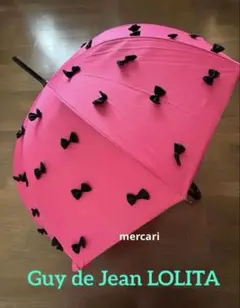 ギドゥジャン 長傘 雨傘 Guy de Jean LOLITA リボン ピンクのサムネイル