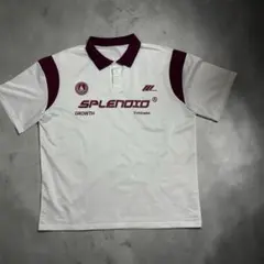 ポロシャツ ホワイト×ワインレッド