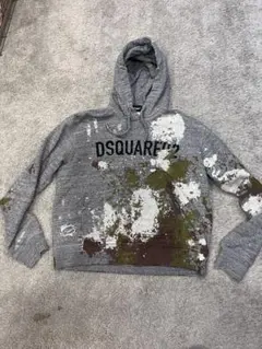 DSQUARED2 ペイントクラッシュ加工 フード付きパーカーxs