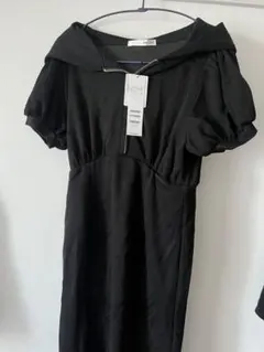 ROYAL PARTY 黒 半袖ワンピース F