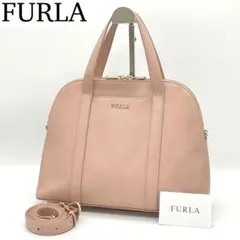 【美品】FURLA サンディ ハンドバッグ 2way ショルダーバッグ ピンク