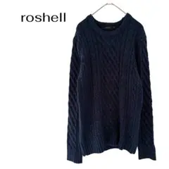 roshell長袖ニットセーター　ローゲージ　シンプル　ビジネスオフィス