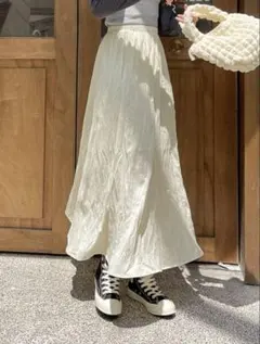 プリーツスカート　ロングスカート　シフォンスカート　スカート