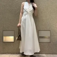 anuans ツイストギャザーワンピース　エクリュ