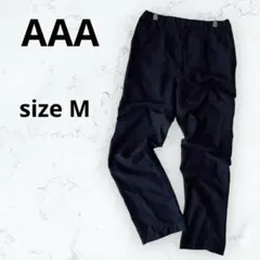 ストレートパンツ スラックス M 黒 ボトムス 綿混 カジュアル シンプル