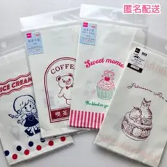 ★夏柄・猫文具★　駄菓子袋　4点セット　アイス　喫茶　スイーツ　ダイソーのサムネイル
