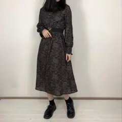 [Hamble by Par Avion] ペイズリー柄ワンピース ブラウン