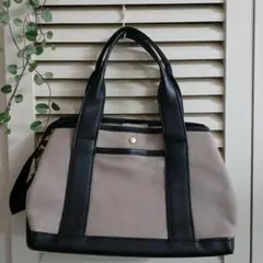 grove グレー×ブラック ハンドバッグ