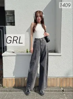 1409 GRL グレイル カーブラインデニムパンツ