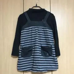 美品　組曲　女の子　黒ボーダー　ワンピース　2点セット　120サイズ
