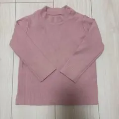 リブ編みピンク長袖Tシャツ　ユニクロ　90cm