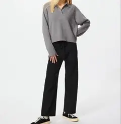 ウォッシャブルニットリブパンツ　ユニクロ