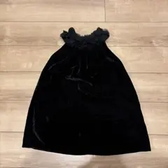 BENETTON 黒 フリル付きドレス L (8-9歳)