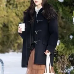 LONDON TRADITION 軽量ウールRinaダッフルコート ネイビー黒