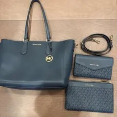 MICHAEL KORS ネイビー トートバッグ 3点セット