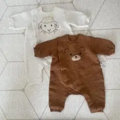 【美品】ユニクロ　キルトカバーオール　ひつじ　くま