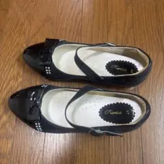 ブラックフォーマルシューズ リボン付き