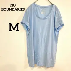 NO BOUNDARIES【M】水色 半袖Tシャツ