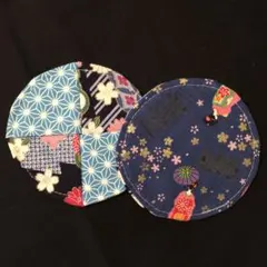 リバーシブル　コースター　2枚セットF   和柄　舞妓さん