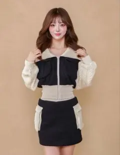 Darich ダーリッチ ニットコンビスウェットセットアップ