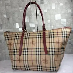 バーバリー BURBERRY トートバッグ ノバチェック PVC レザー 大容量のサムネイル