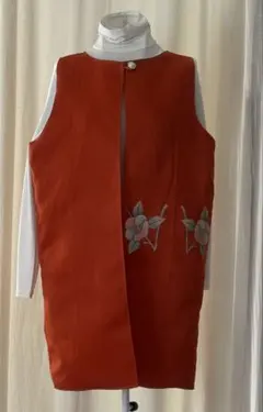 着物リメイク　ロングベスト　ハンドメイド