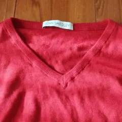 JOHN SMEDLEY 赤 Vネック セーター