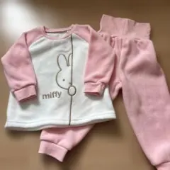 最終お値下げ 新品 ミッフィー フリースベビーパジャマ ピンク 90cm