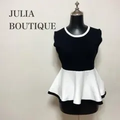 JULIA BOUTIQUE バイカラーノースリーブ ペプラムニットトップスのサムネイル