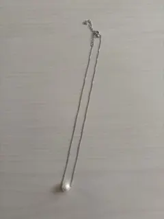 シルバー パール ロングネックレス